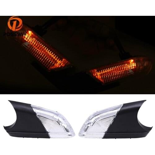 POSSBAY Car Rear View Side Mirror Turn Signal Light Left/Right Lamp for Volkswagen Polo Classic 2008-2009 Amber Indicator Lamps