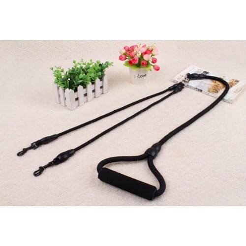 100pcs/lot Lengthened Dual Dog Lead Leash No Tangle Two Pets Nylon Straps Small Medium Dogs Double Leashes 4 Colors 145CM