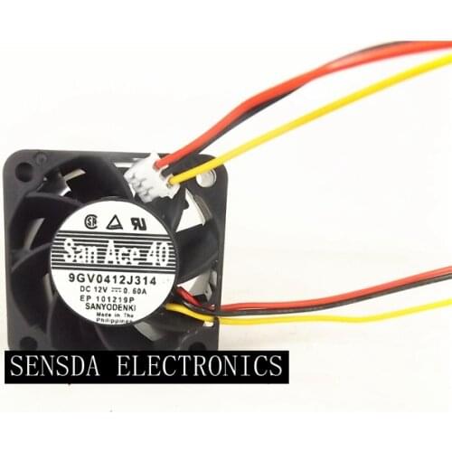 New For Sanyo 9GV0412J314 Server Square Fan DC 12V 0.60A 40x40x28mm 3-wire