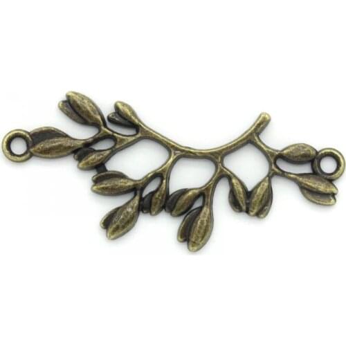 DoreenBeads Connectors Findings Leaf Branch Antique Bronze 3.8x1.7cm,30PCs