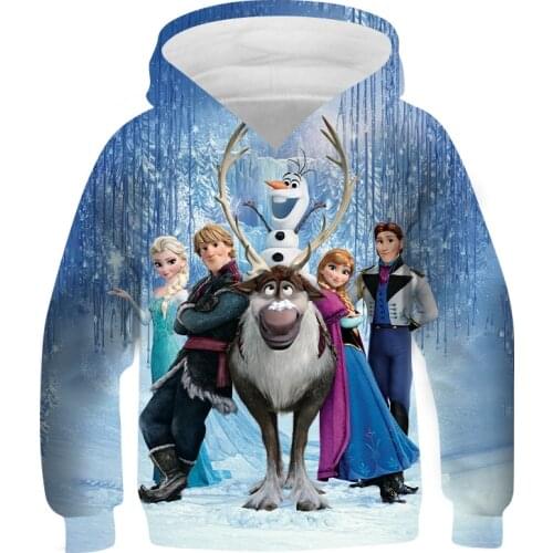 Disney Cartoon Frozen 2 Olaf Anna Elsa Print Baby Boy Girls Long Sleeve Hoodies For Gitls Kids Sweatshirt Digital Printing Hoody
