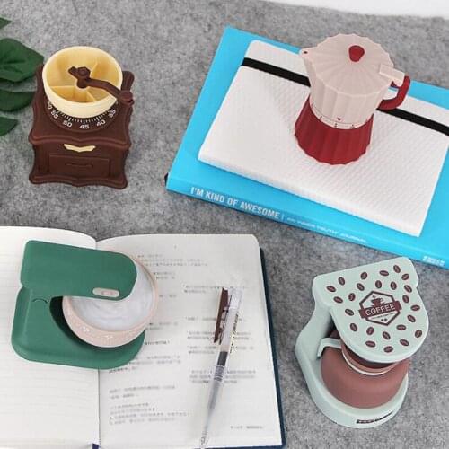 Creative Coffee Style Timer Plastic Moka Pot Coffee Machine Countdown Reminder Clock Cooking Baking Tool Kitchen Accessories