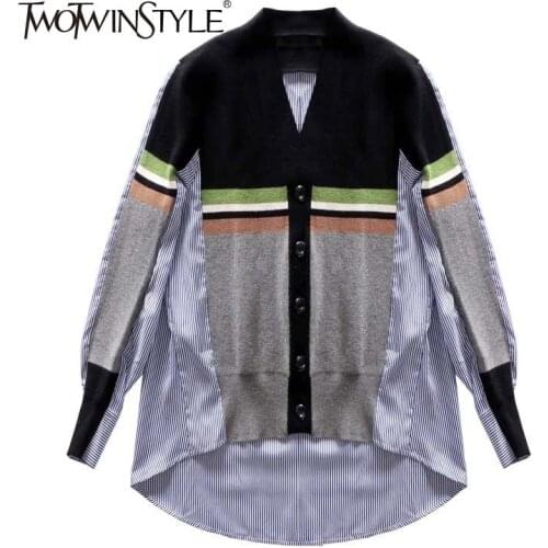 Трикотажные блузки TWOTWINSTYLE China At AliExpress