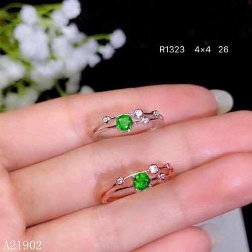 KJJEAXCMY boutique jewelry 925 sterling silver inlaid natural diopside female ring support test