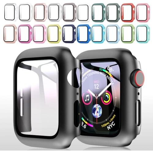 Case Cover For Apple Watch 1 2 3 Case 42mm 38mm Tempered Glass Screen Protector Clear Full For IWatch Series 4 5 6 SE 40mm 44mm