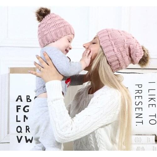 Women Winter Warm Adorable Hats Baby Kids Girl Toddler Knitted Crochet Beanie Hat Cap Hot Sale