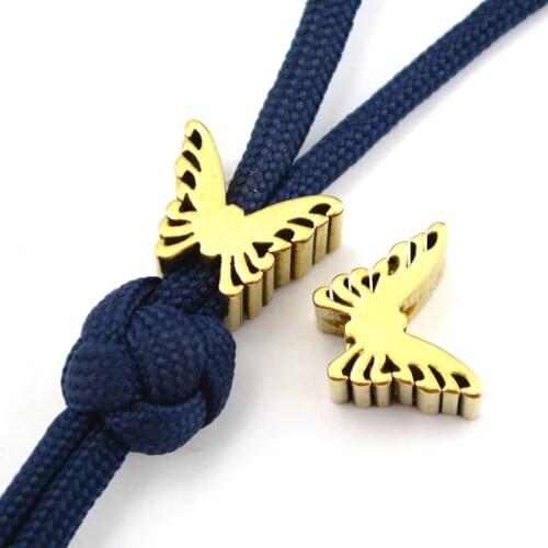 1PC Brass Butterfly Knife Beads Lanyard Pendant Paracord Bracelet Rope Cord DIY Decorative Accessories EDC Multipurpose Pendant