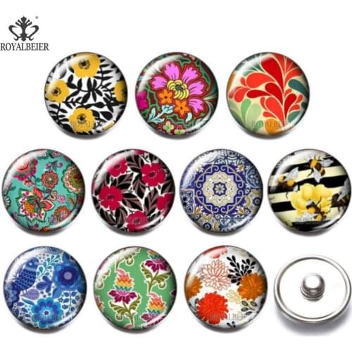 10pcs/lot 18mm Glass Exotic Geometric Unique Glass Snap Jewelry With Acrylic Snaps for 18mm Snap Bracelet Earrings Wholesale