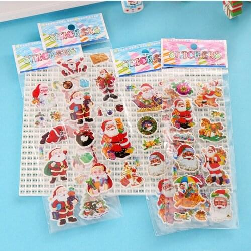 100 Pcs Christmas Sticker Merry Santa Claus Stickers 3D Cute Kids Stickers for Diy Scrapbook Diary Album Decoration Stationery