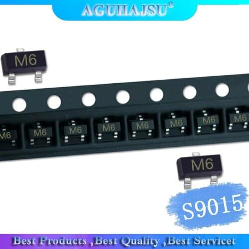 100pcs SMD triode S9015 M6 45V0.1 A/PNP SOT23 SMD transistor