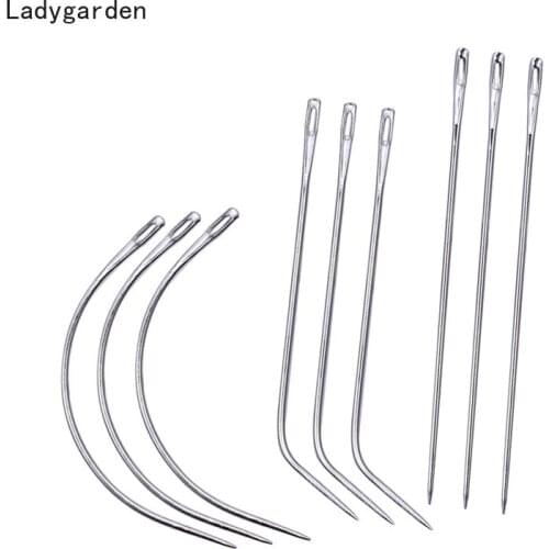 100PCS T Pins C Curved Sewing Cord for Holing Wigs Sew In Hair Weave Needles for Wig Making Blocking Knitting Modelling Crafts