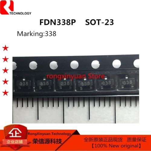 20 PCS FDN338P Marking: 338 SOT-23 FDN338P-NL FDN338 -20V/-1.6A P-Channel Logic Level Enhancement Mode Field Effect Transistor