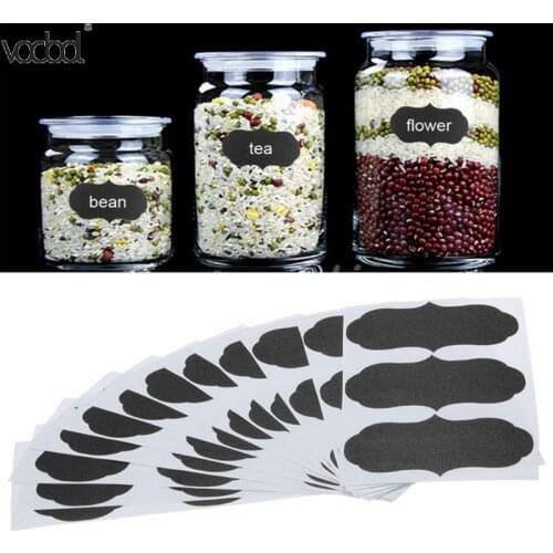 36pcs Blackboard Sticker Craft Kitchen Jars Organizer Chalkboard Labels Stickers Presentation Chalkboard Black Boards Stationery