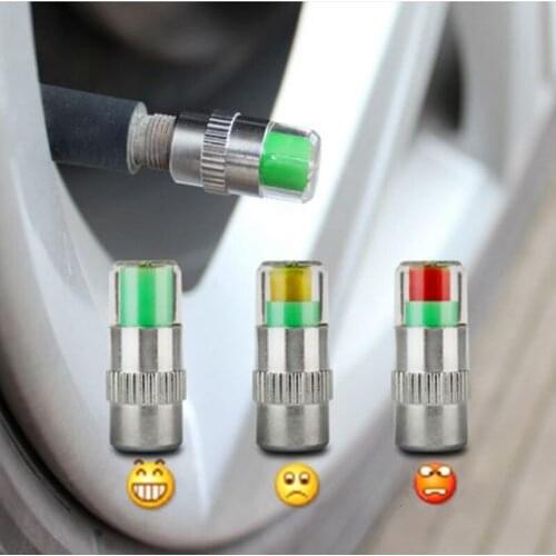 4pcs/Lot 2.21bar 32PSI Air Warning Alert Tire Valve Pressure Car Auto Tire Air Pressure Valve Stem Caps Sensor Indicator Alert