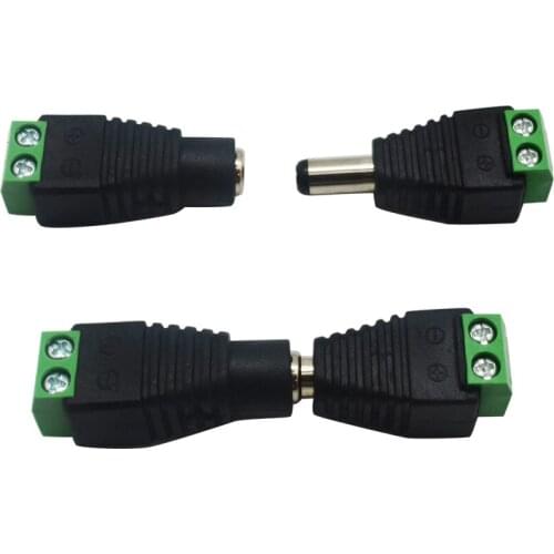 5 pairs/lot Led Connector Lighting Accessories 5.5x2.1mm DC Male + Female Solderless for Led Power Supply Adapter and Strip