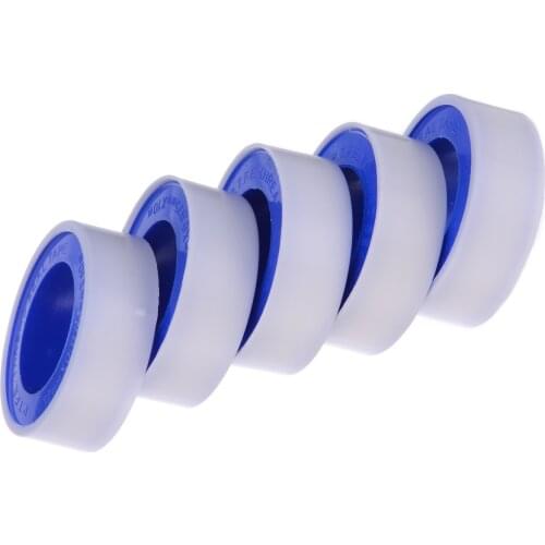 5Pcs Roll 10M Plumbing Fitting Thread Seal Tape PTFE For Water Pipe For Natrual-gas Chemical-engineering Water-processing