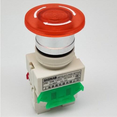 Emergency Stop Light Power 22mm Switches Mushroom Head on Off Pushbutton Led Switch Lay37 Lay7 Y090
