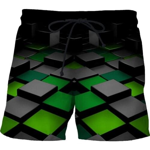 Diamonds Pattern Streetwear Shorts Mens Drawstring cool Shorts 3D printing Loose Man Summer Shorts Casual Pants Comfortable