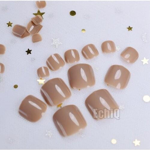 A Colorful Summer Carnival Candy Purple Artificial False Toes Toenails 20 Color Khaki Brown P57