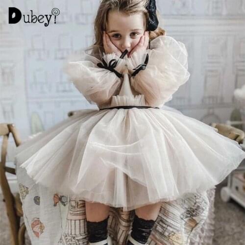 Children Luxury Dress Princess Dress Girl Fluffy Gown Puff Sleeve Dresses for Baby Kids Party Dress Prom Party Dresses