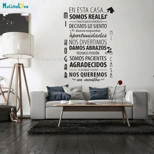 En The Use Of The Spanish House Rules Wall Stickers Vinyl Murals Artist Home Decoration Delicate Word Vinyl Murals YT3348