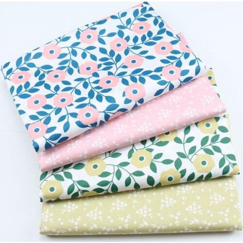 50*160cm Flower Printed Cotton Floral Fabric For Girls Dress Sewing Headband Cushions Blanket Doll Clothes DIY Cloth D30