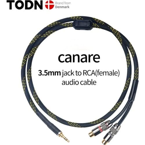 Canare HiFi cable audio RCA cable Audio signal wire plug 3.5mm aux plug convert 2 RCA female plug