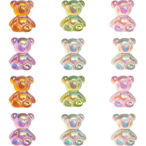 25Pcs Resin Charms Gummy Bear Flatback Cabochons for Keychain Necklace DIY Jewelry Making Accessories