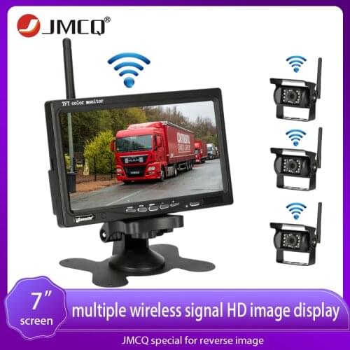 JMCQ 7 inch Wireless Truck Camera Car Monitor HD Monitor 12V-24V for Bus Car Truck CCTV Reverse Rear-time View Backup Camera