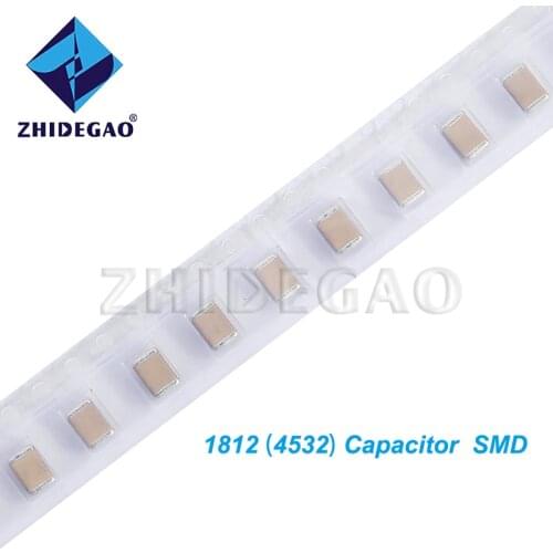 10pcs 1812 smd chip ceramic capacitor 1nF 2.2nF 4.7nF 10nF 100nF 1uF 2.2uF 4.7uF 22uF 47nF 2KV 50V 100V 25V 630V X5R ZHIDEGAO