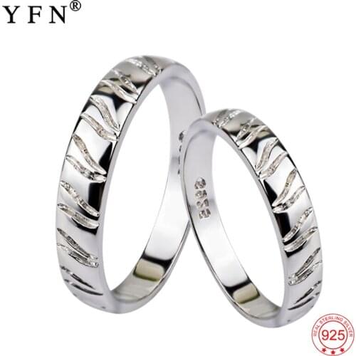 GNJ0187 YFN 100% Real 925 Sterling Silver Ring Classic Couples Rings Luxury Fashion Jewelry Wedding Engagement Gift