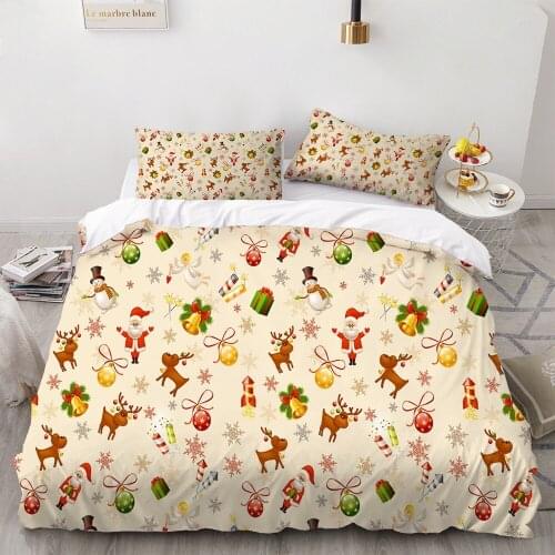 2/3 Pieces Elk Bells Bedding Set Christmas Duvet Cover happy New Year Bed Quilt Cover Home Textile Cover Set