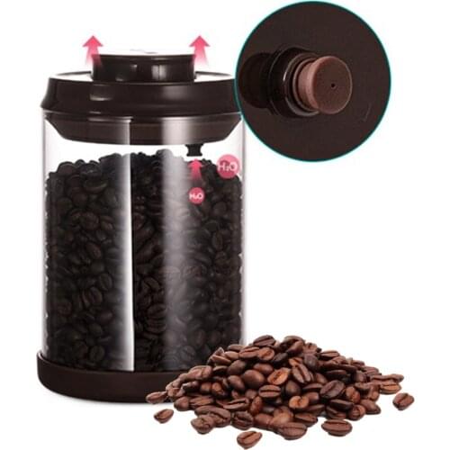 Coffee Bean Storage with Airtight Lid Glass Jar Keep Fresh and Dry for Candy Cookie Rice Sugar Kitchen Container Beans Grounds