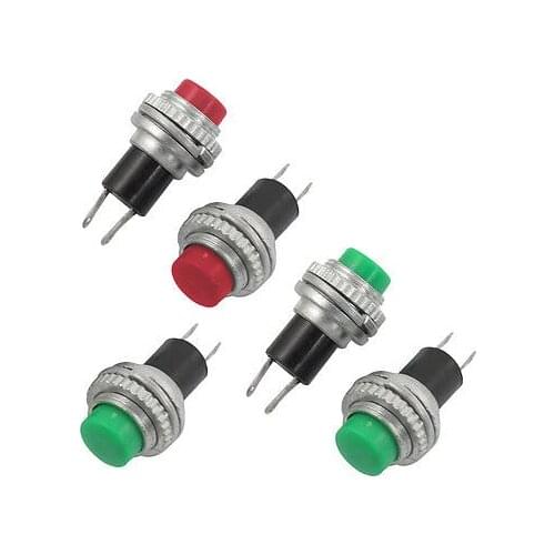 Red Green Momentary Panel Mount Pushbutton Switch 9.5mm AC 250V/1.5A