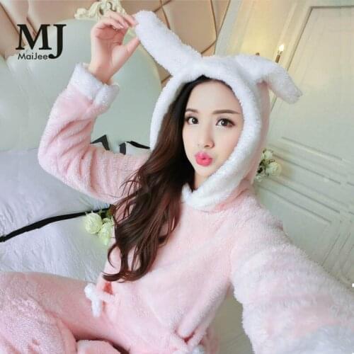 MJ013A Pink Pajamas Flannel Winter Pijamas Mujer Pigiama Donna Cute Pyjamas Women Pajama Sets Pijama Mujer Pyjamas Feminino