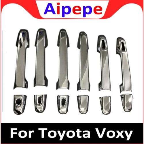 Auto Part ABS Chrome Exterior Side Door Handle Cover Trims 12Pcs Car Accessories Sticker For Toyota Noah Voxy 2017 2018