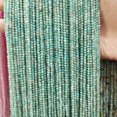 Natural Stone Section Face Amazonite Beads 3mm Small Round Loose Stone Bead for Jewelry Making DIY Bracelet Necklace Strand 15