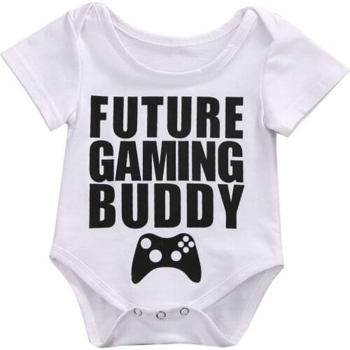 Newborn Infant Toddler Baby Girl Boy Unisex Kid Letter Printed Playsuit Romper Jumpsuit Clothes Sunsuit Outfit