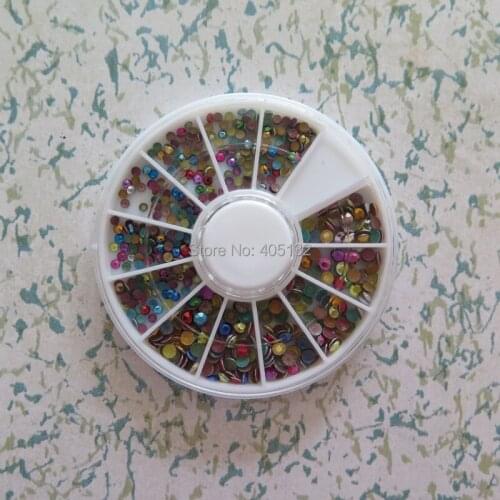 OD-140 Free Shipping 3D 2+3mm Mix Color Octagon Stud Metal Decoration in wheel Shiny Nail Decoration Lovely Outlooking