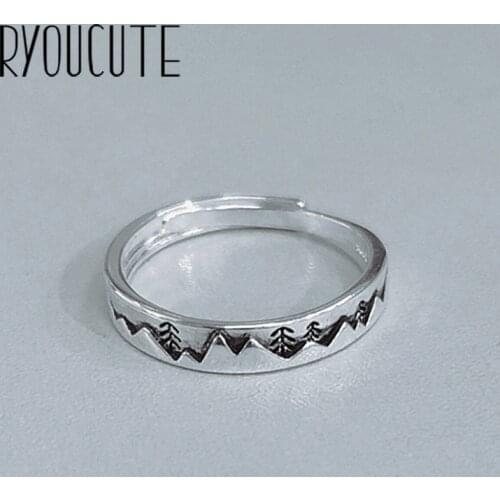 Wholesale Real Silver Color Tree Rings For Women Big Antique Rings Finger Jewelry High Quality