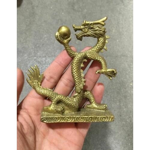 Rare COLLECTIBLES OLD DECORATED HANDWORK BRONZE CARVING DRAGON WONDERFUL STATUE