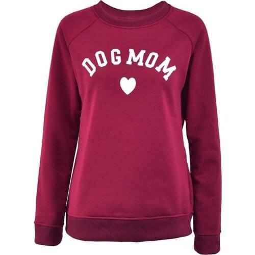 2020 autumn and winter new products long-sleeved threaded round neck DOG MOM
