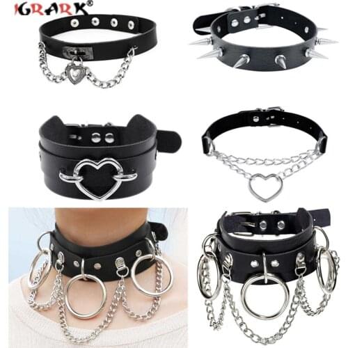 Sexy BDSM Neck Collar Adult Games Rivet Necklace Gothic Leather Harajuku Punk Choker Festival Gift Erotic Sex Toys for Women 18