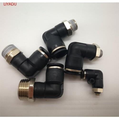 10pcs Pneumatic connector L Shape PL OD 10mm Hose Tube -1/8 1/4 3/8 1/2 BSPT Thread Air Elbow quick coupling Fitting PL10-01