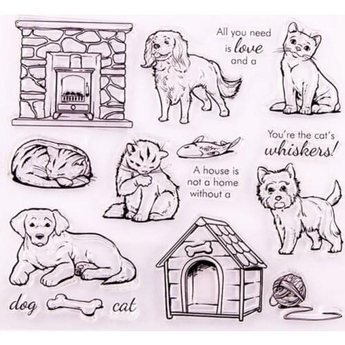 Cat Dog Pet Kennel Clear Stamp/Seal for DIY Scrapbooking/photo Album Decorative Clear Stamp Sheets