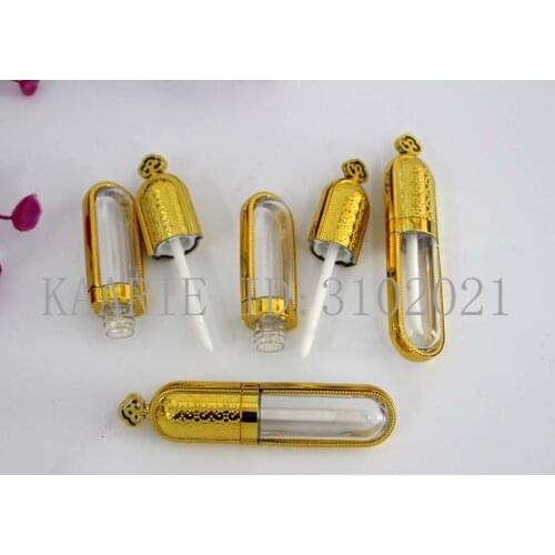 5ml 50pcs/lot Gold Empty Lip Gloss Tube,DIY Plastic High Class Liquid Lip Gloss Tube,Women Portable Professional Lip Beauty Tool