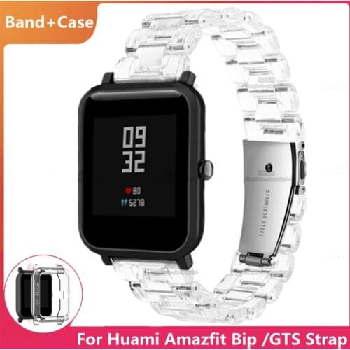 Transparent Band + Case for Huami Amazfit Bip /GTS Strap Transparent Series Smart Watch Soft TPU Protective Cover Accessories