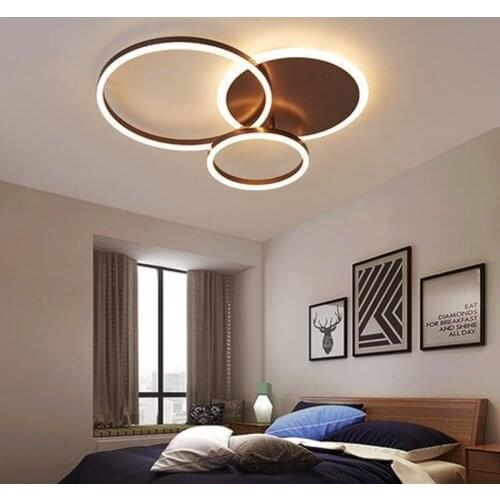 Modern Led Ceiling Lamp with Remote Control for Dining Room Bedroom Kitchen Round Square Chandeliers Black White Lighting ZM1121