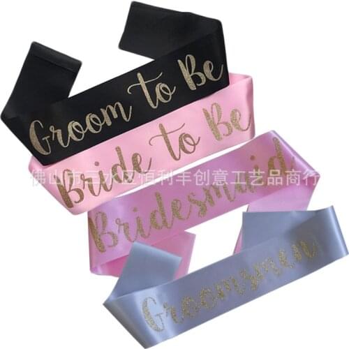 Wedding Decoration Team Bride To Be Satin Sash Bridal Shower Wedding Veil Bachelorette Party Hen Night Party Decoration Supplies