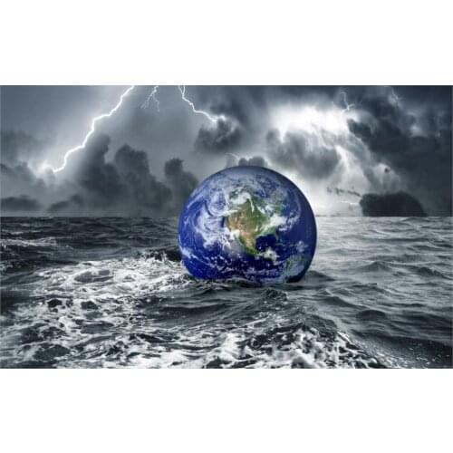 Earth in water at darkness Fabric wall paintings living room bedroom home decoration printed Canvas Poster